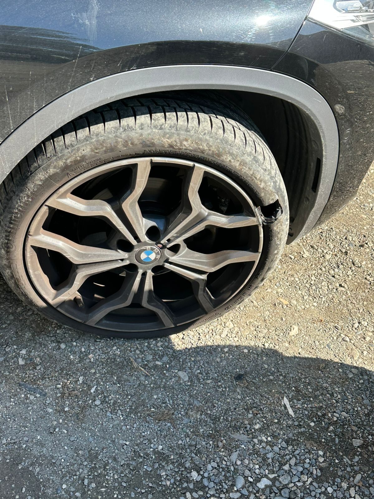 Freshly fitted wheel on a BMW